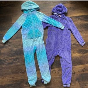 Girls fuzzy hoodie pjs pajamas